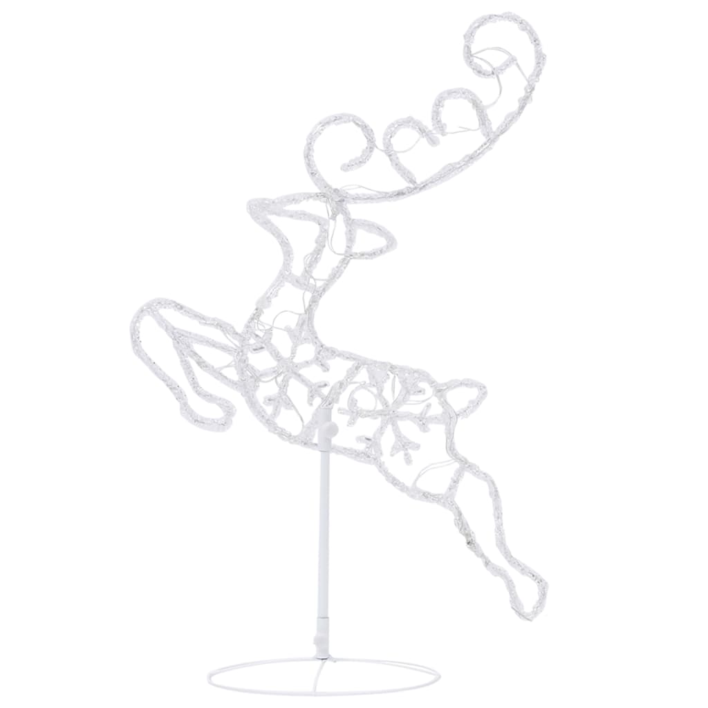 flyvende rensdyr m. kane 260x21x87 cm akryl flerfarvet