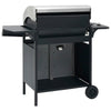 gasgrill 4+1 grillzoner stål og rustfrit stål sort og sølvfarvet