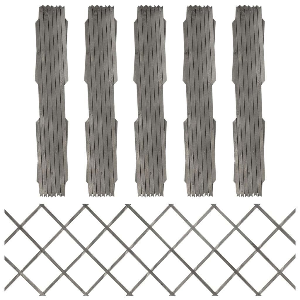 espalierhegn 5 stk. 180x60 cm massivt fyrretræ grå