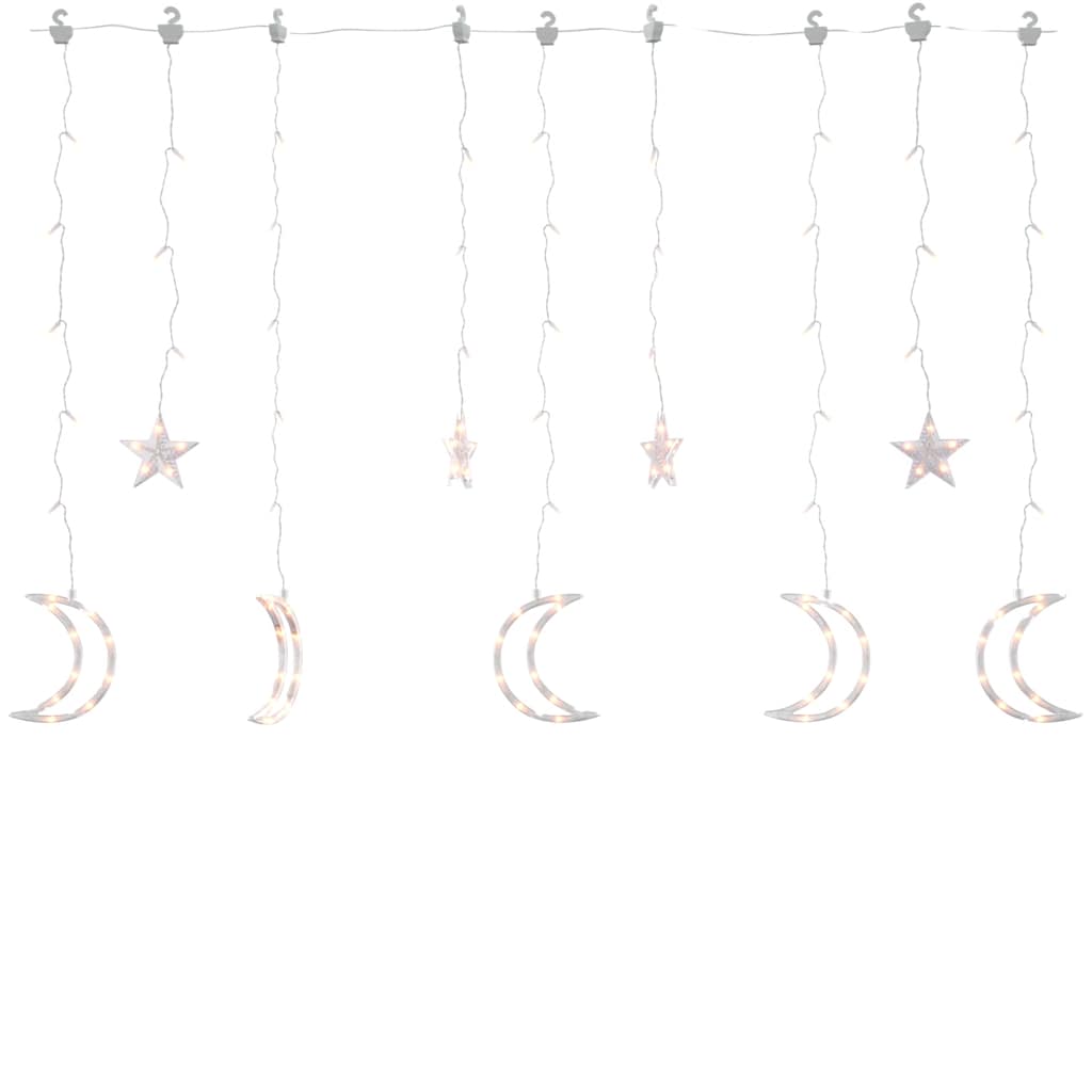 fairy lights-lyskæder stjerne og måne 138 LED'er varm hvid