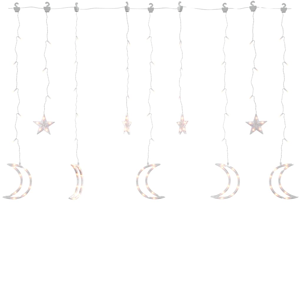 fairy lights-lyskæder stjerne og måne 345 LED'er varm hvid