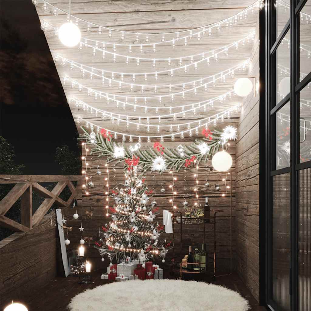 fairy lights-lyskæder 20 m 200 LED'er 8 funktioner kold hvid