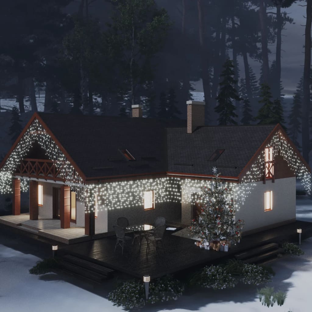 lysgardin 10 m 400 LED'er 8 funktioner kold hvid