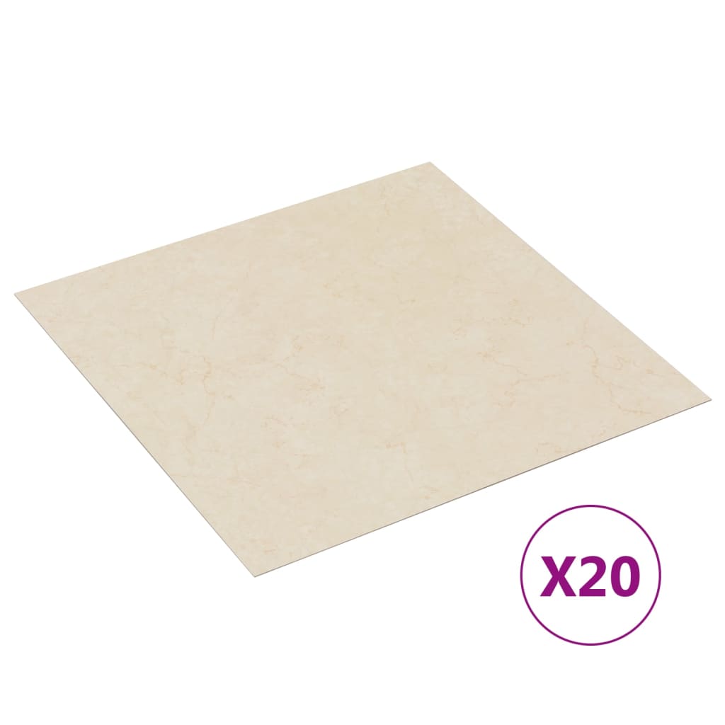 selvklæbende gulvbrædder 20 stk. 1,86 m² PVC beige