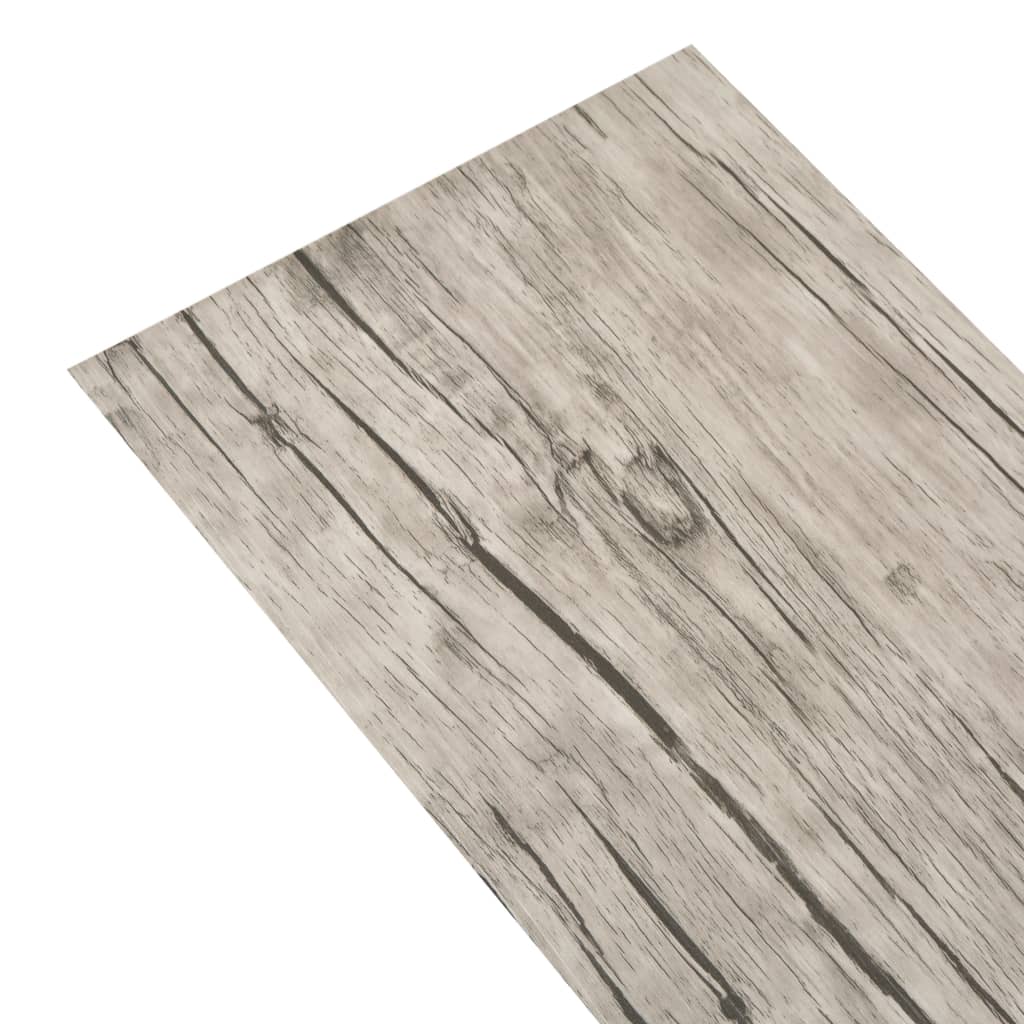 selvklæbende PVC-gulvplanker 5,21 m² 2 mm egetræ afvasket