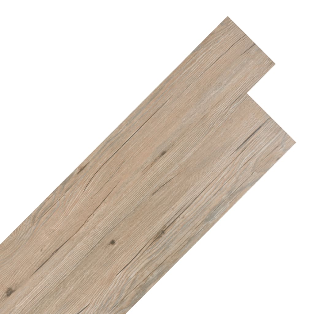 selvhæftende PVC-gulvplanker 5,21 m² 2 mm egetræ brun
