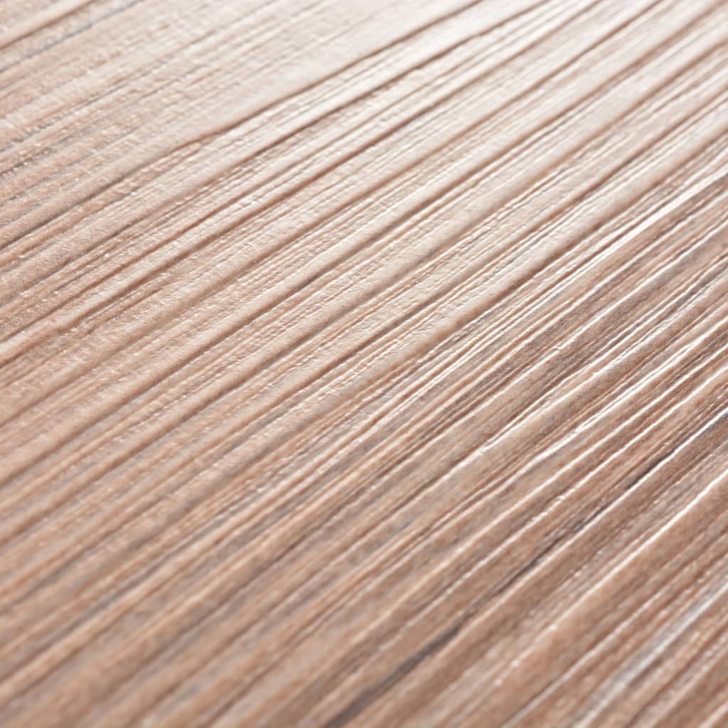 selvhæftende PVC-gulvplanker 5,21 m² 2 mm egetræ brun