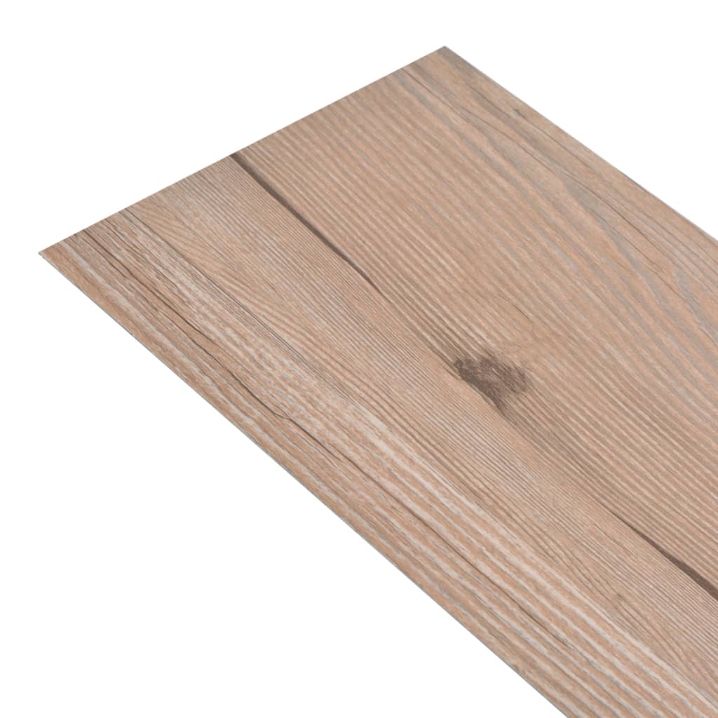 selvhæftende PVC-gulvplanker 5,21 m² 2 mm egetræ brun