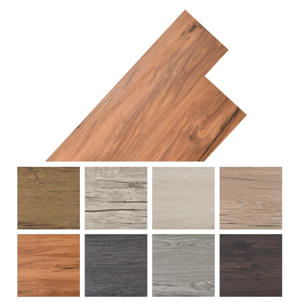 selvklæbende PVC-gulvplanker 5,21 m² 2 mm elm naturfarvet