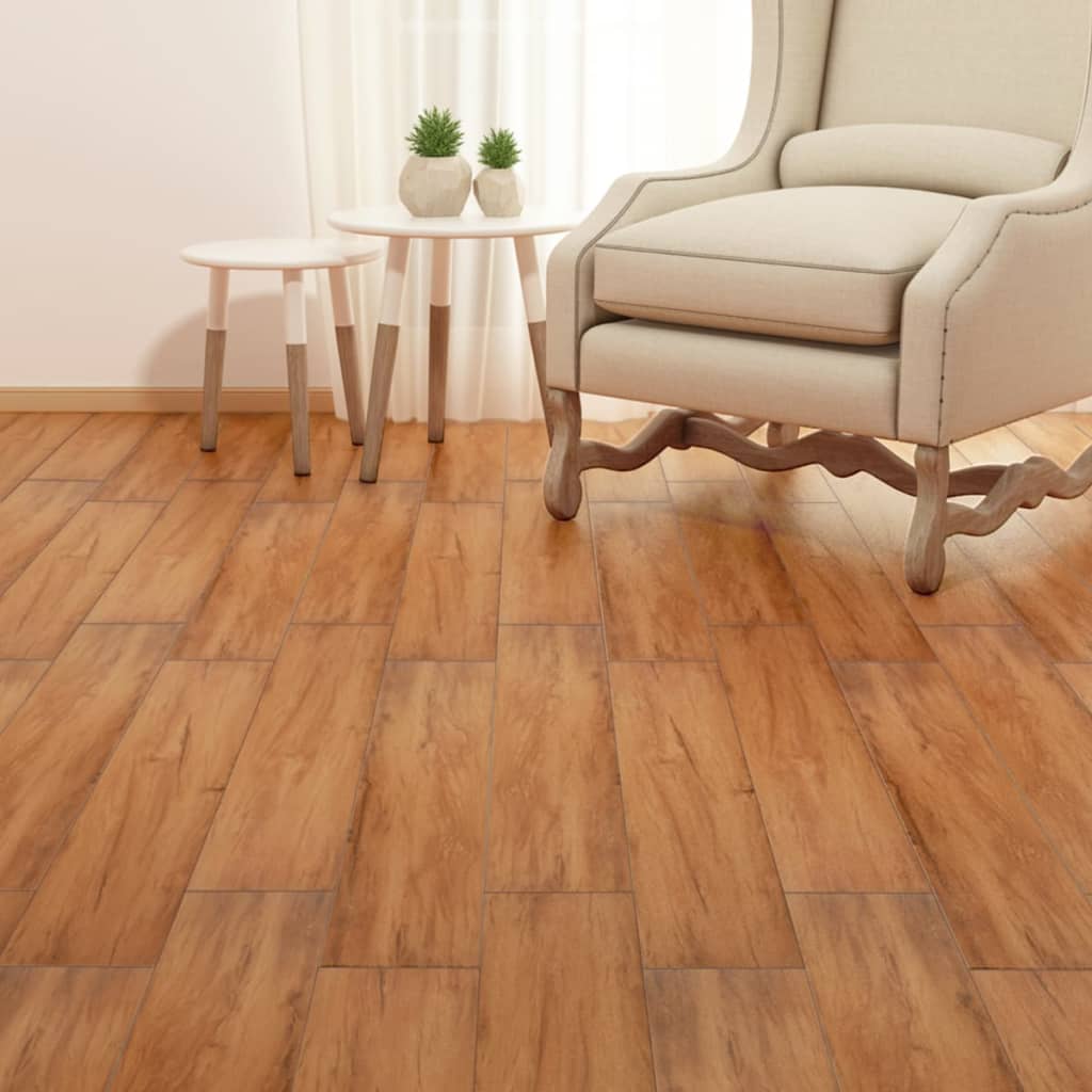 selvklæbende PVC-gulvplanker 5,21 m² 2 mm elm naturfarvet