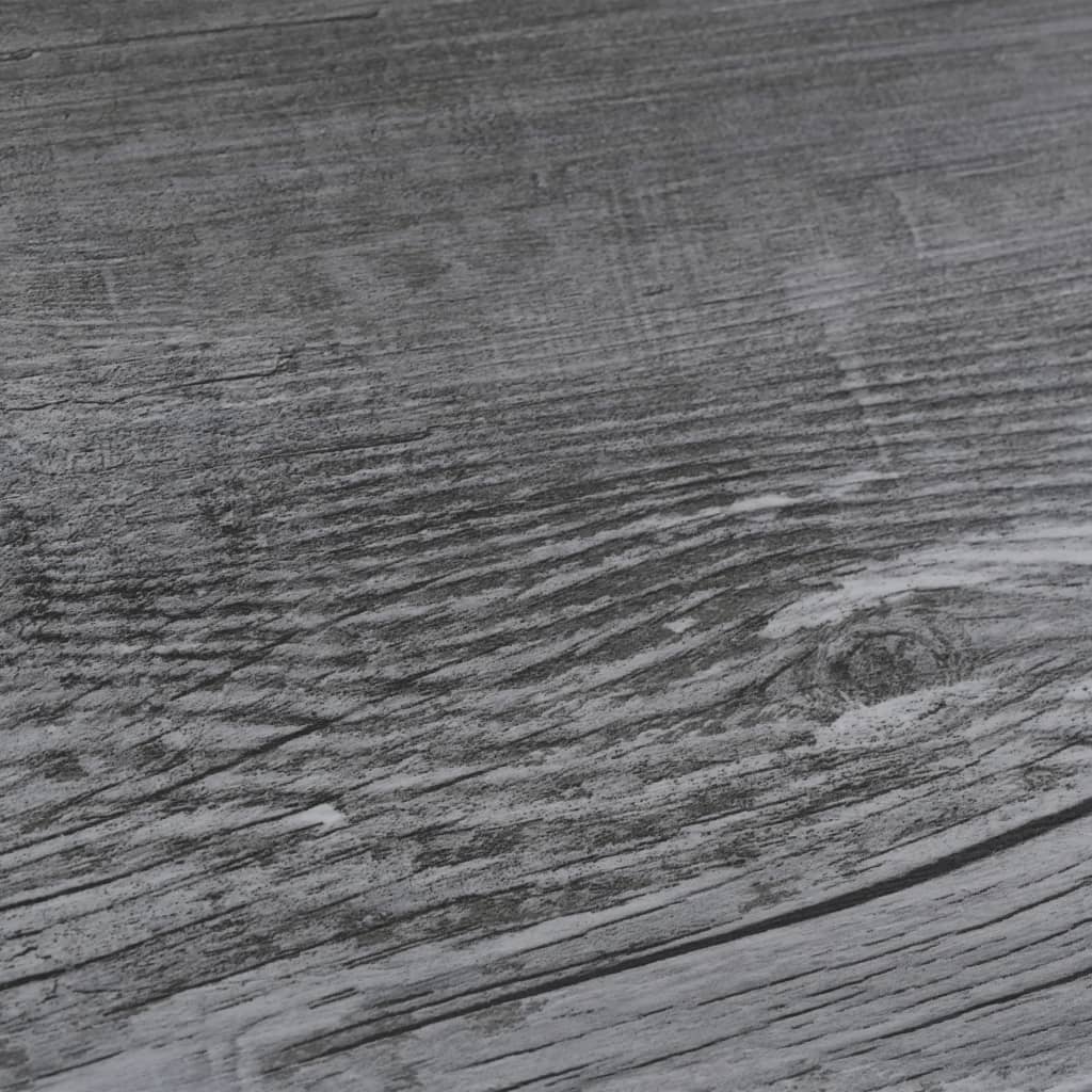 selvhæftende PVC-gulvplanker 5,21 m² 2 mm skinnende grå