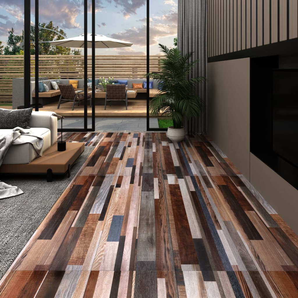 selvklæbende PVC-gulvplanker 5,21 m² 2 mm elm flerfarvet