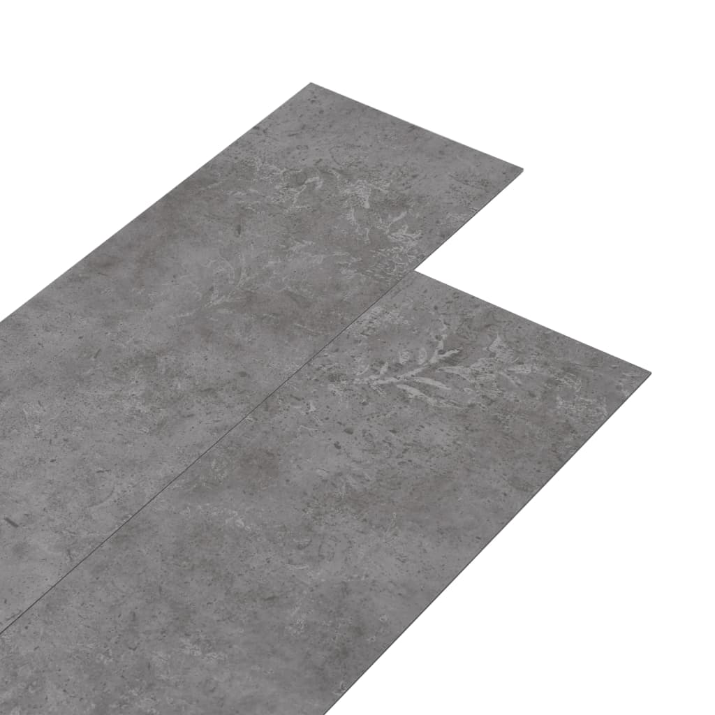 selvhæftende PVC-gulvplanker 5,21 m² 2 mm betongrå