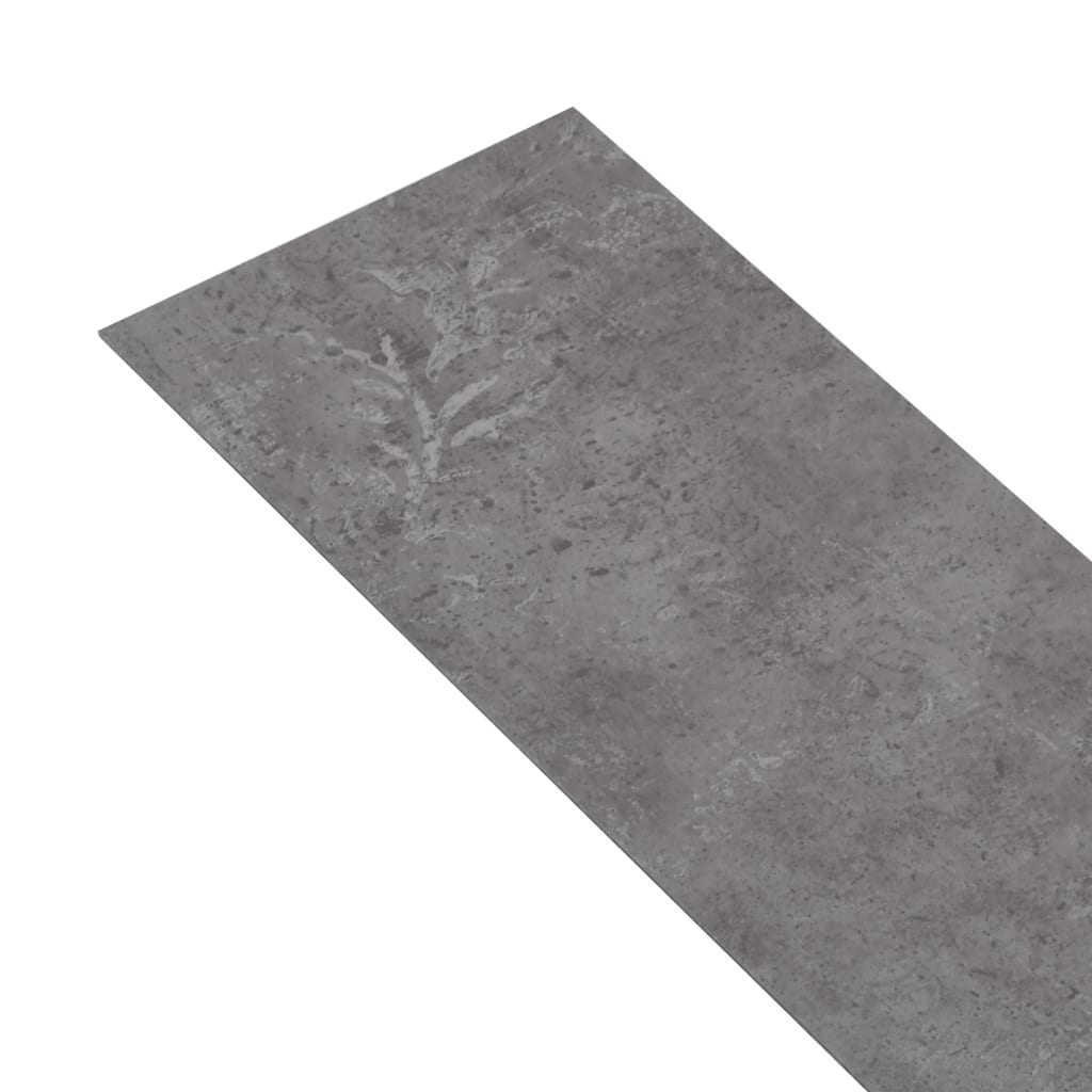 selvhæftende PVC-gulvplanker 5,21 m² 2 mm betongrå