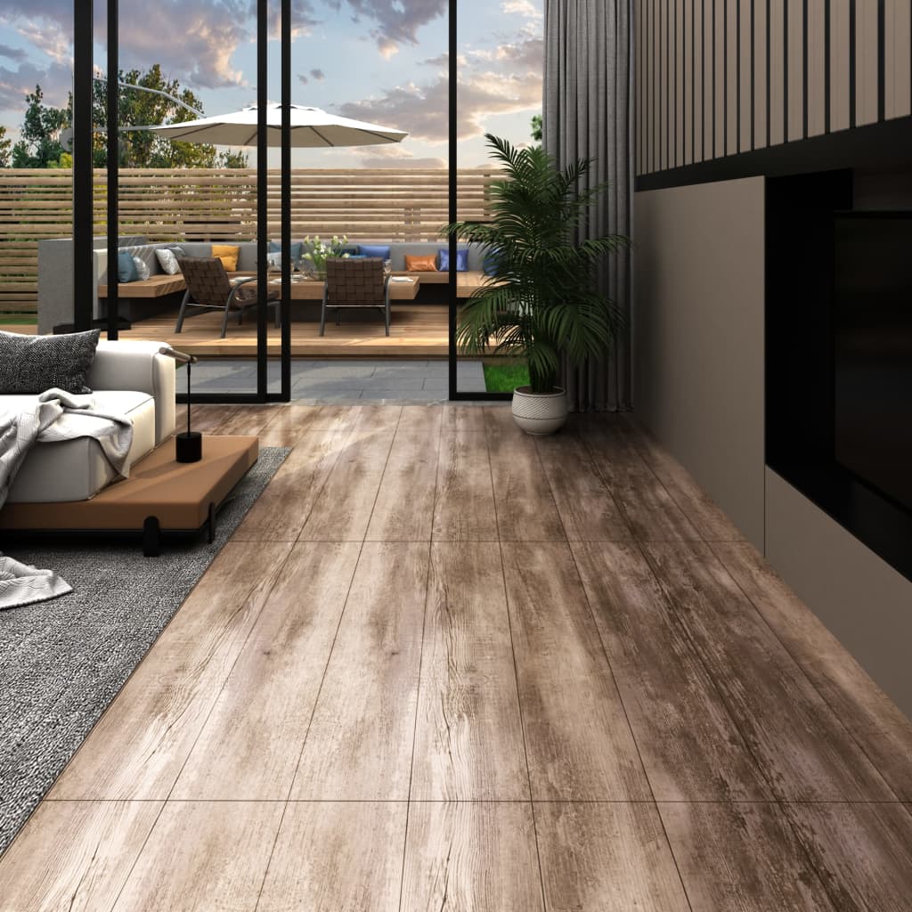 selvhæftende PVC-gulvplanker 5,21 m² 2 mm trævasket