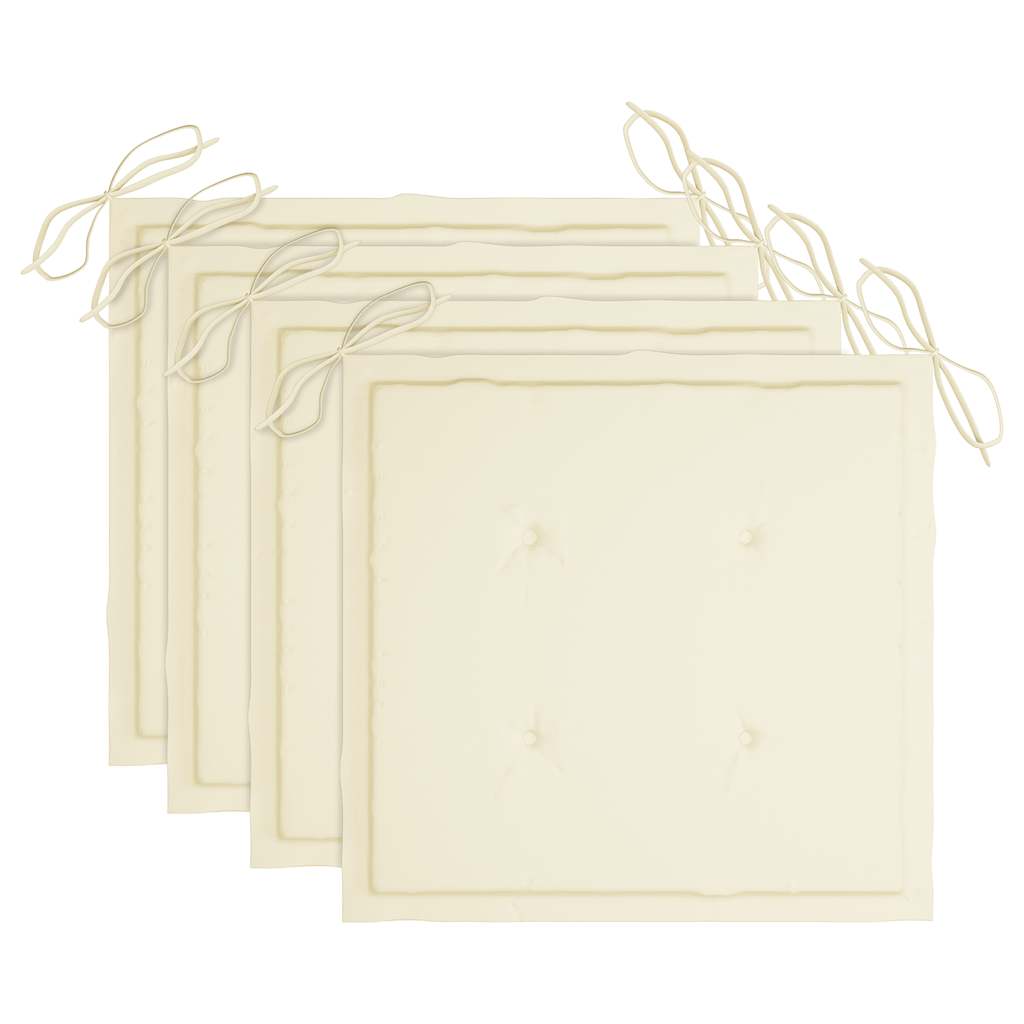 foldbare havestole 4 stk. med hynder massivt teaktræ