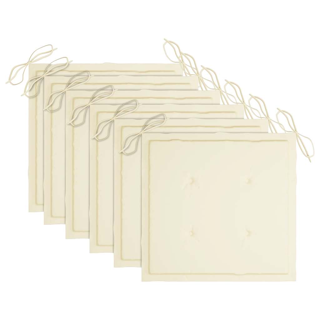 foldbare havestole 6 stk. med hynder massivt teaktræ