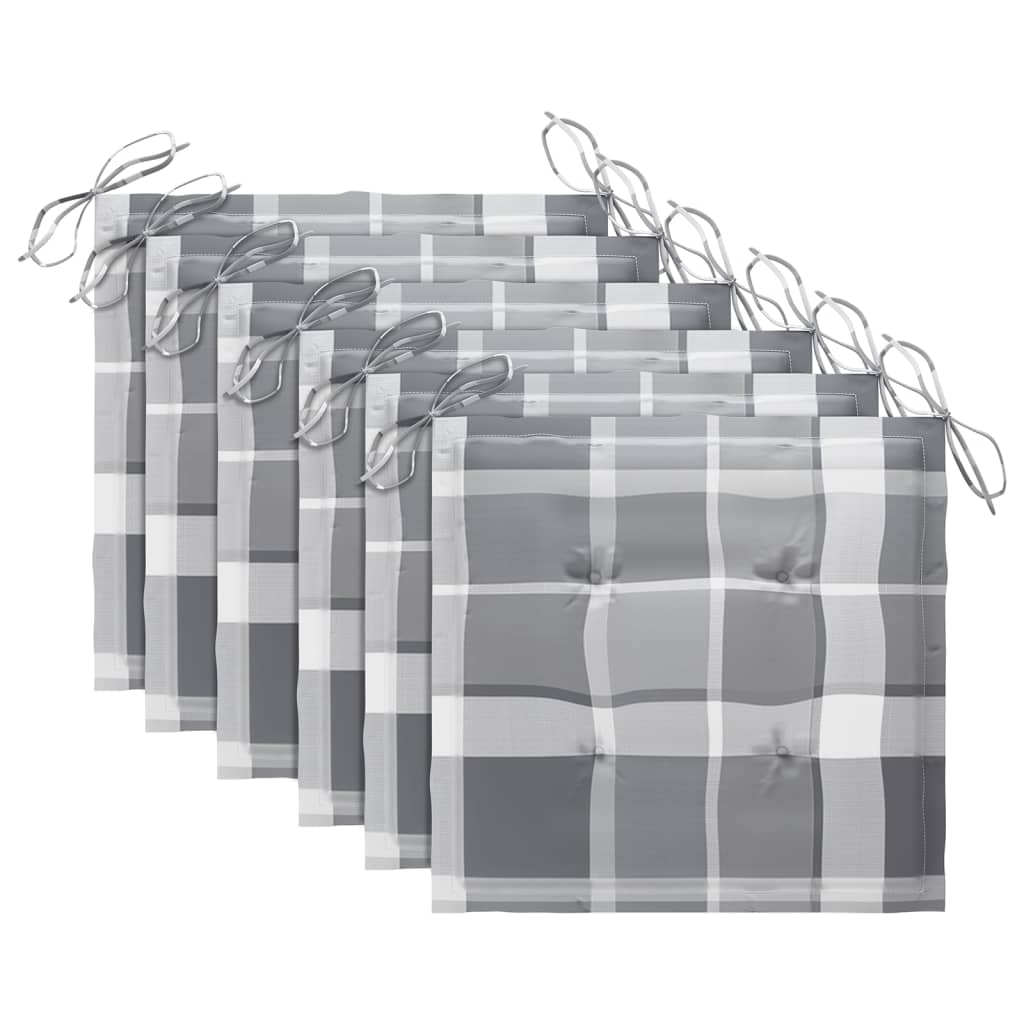 foldbare havestole 6 stk. med hynder massivt teaktræ