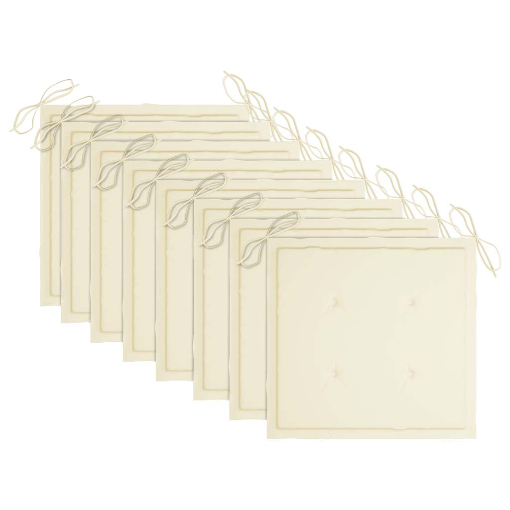 foldbare havestole 8 stk. med hynder massivt teaktræ