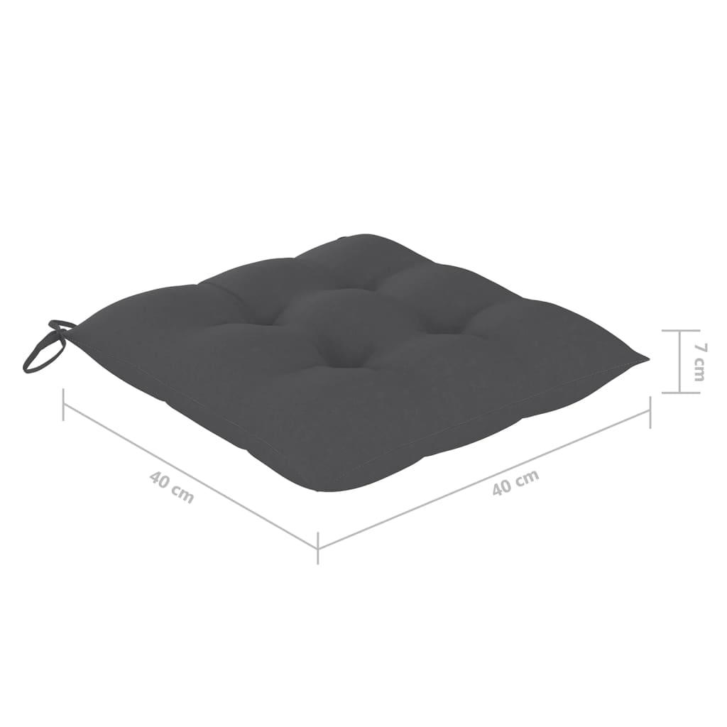 foldbare havestole 8 stk. med hynder massivt teaktræ