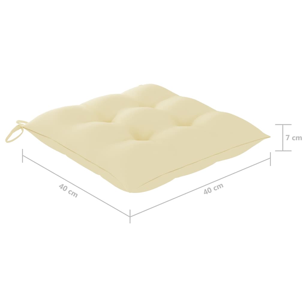 foldbare havestole 8 stk. med hynder massivt teaktræ