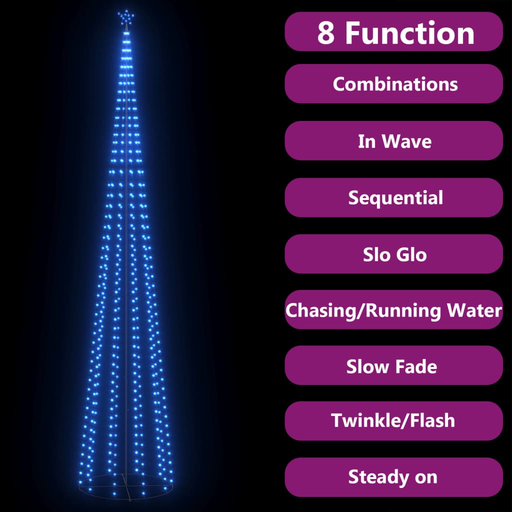 lysende juletræ 160x500 cm 752 LED'er blåt lys