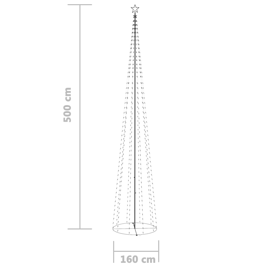 lysende juletræ 160x500 cm 752 LED'er blåt lys