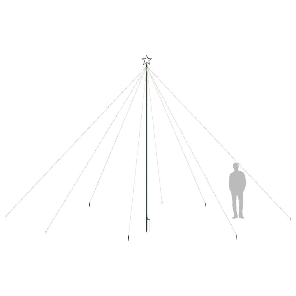 LED-juletræ 800 LED'er 5 m inde/ude farverigt lys