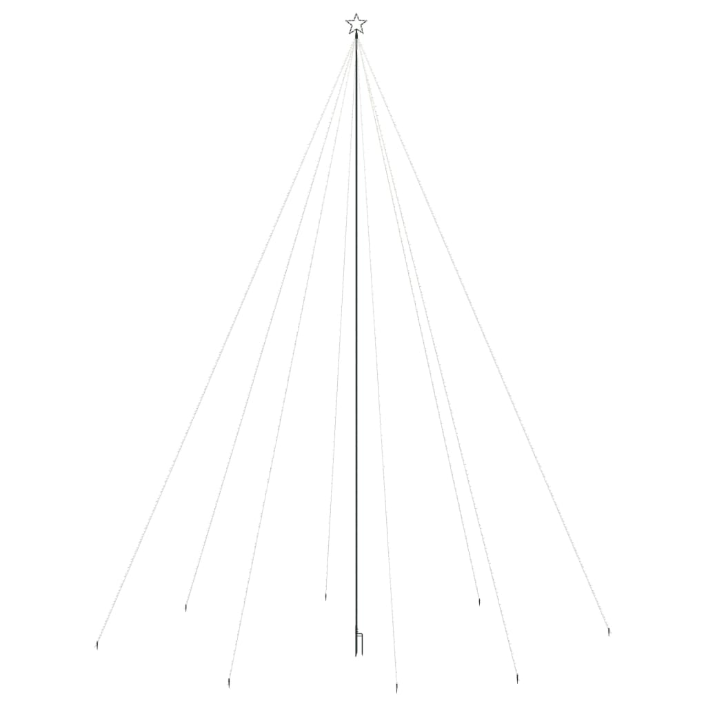 LED-juletræ 1300 LED'er 8 m inde/ude blåt lys