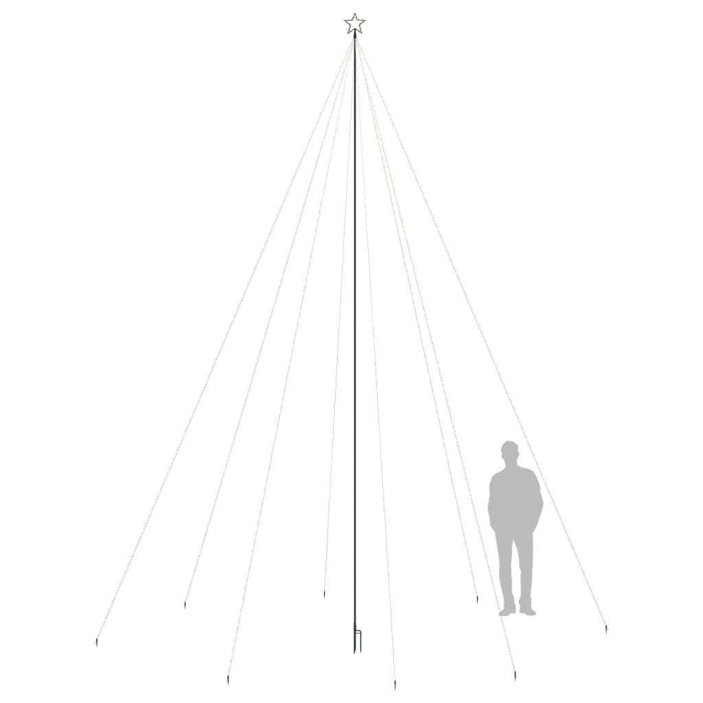 LED-juletræ 1300 LED'er 8 m inde/ude farverigt lys