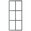 skydedør 90x205 cm sikkerhedsglas og aluminium sort