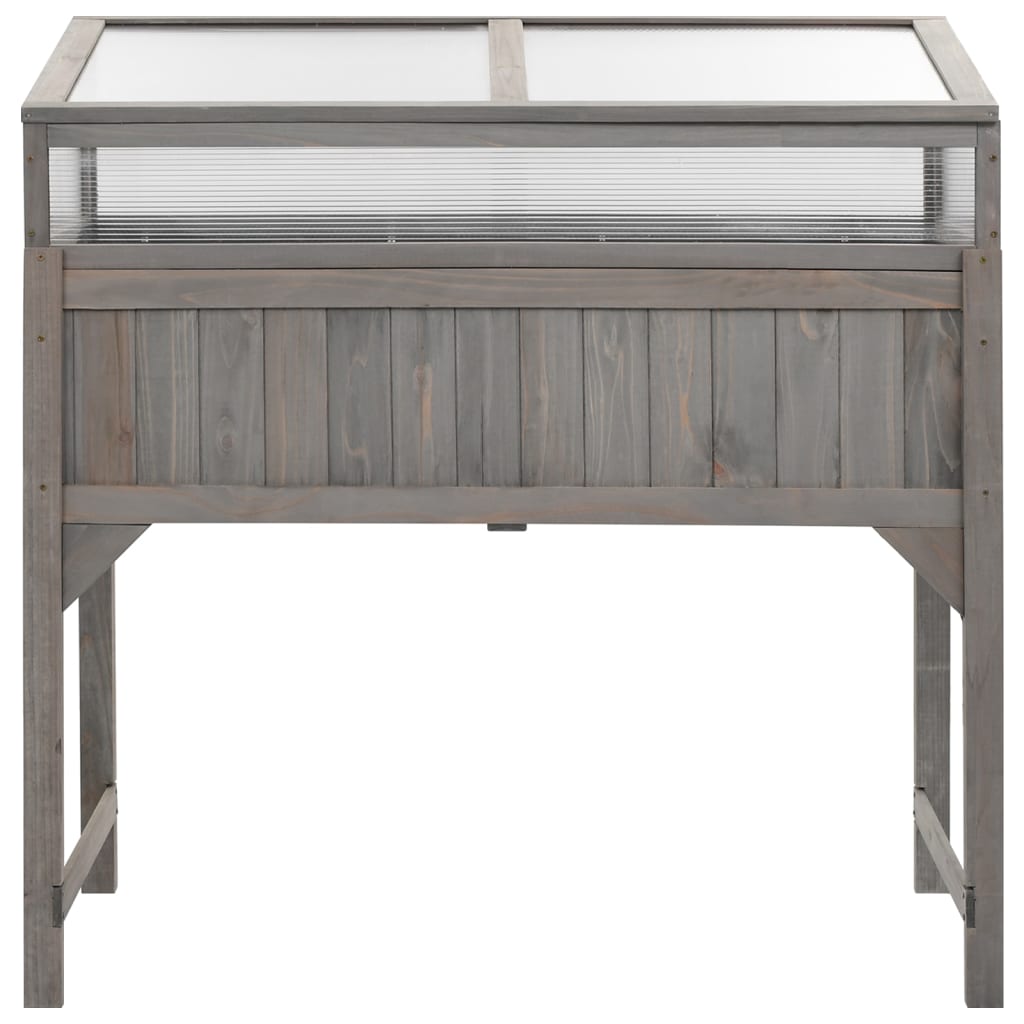 højbed med drivhus 110x54x120 cm massivt grantræ