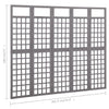 5-panels rumdeler/espalier 201,5x180 cm massivt grantræ grå