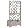 plantekasse med espalier 70x30x135 cm massivt fyrretræ grå