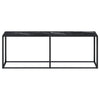 konsolbord 220x35x75,5 cm hærdet glas sort marmor