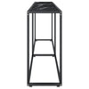 konsolbord 220x35x75,5 cm hærdet glas sort marmor