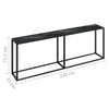 konsolbord 220x35x75,5 cm hærdet glas sort marmor