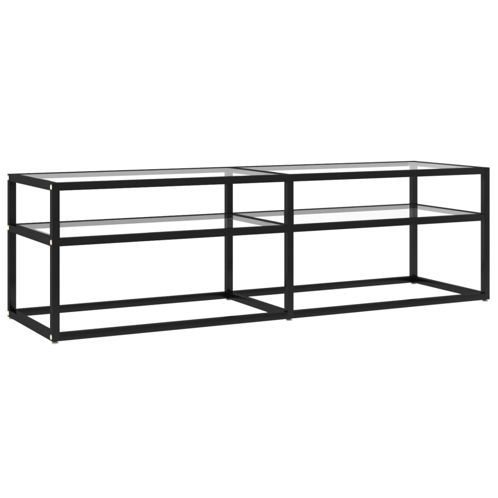 tv-bord 140x40x40,5 cm hærdet glas transparent