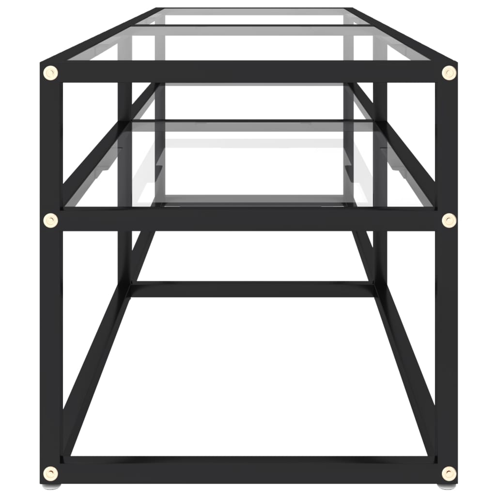 tv-bord 140x40x40,5 cm hærdet glas transparent