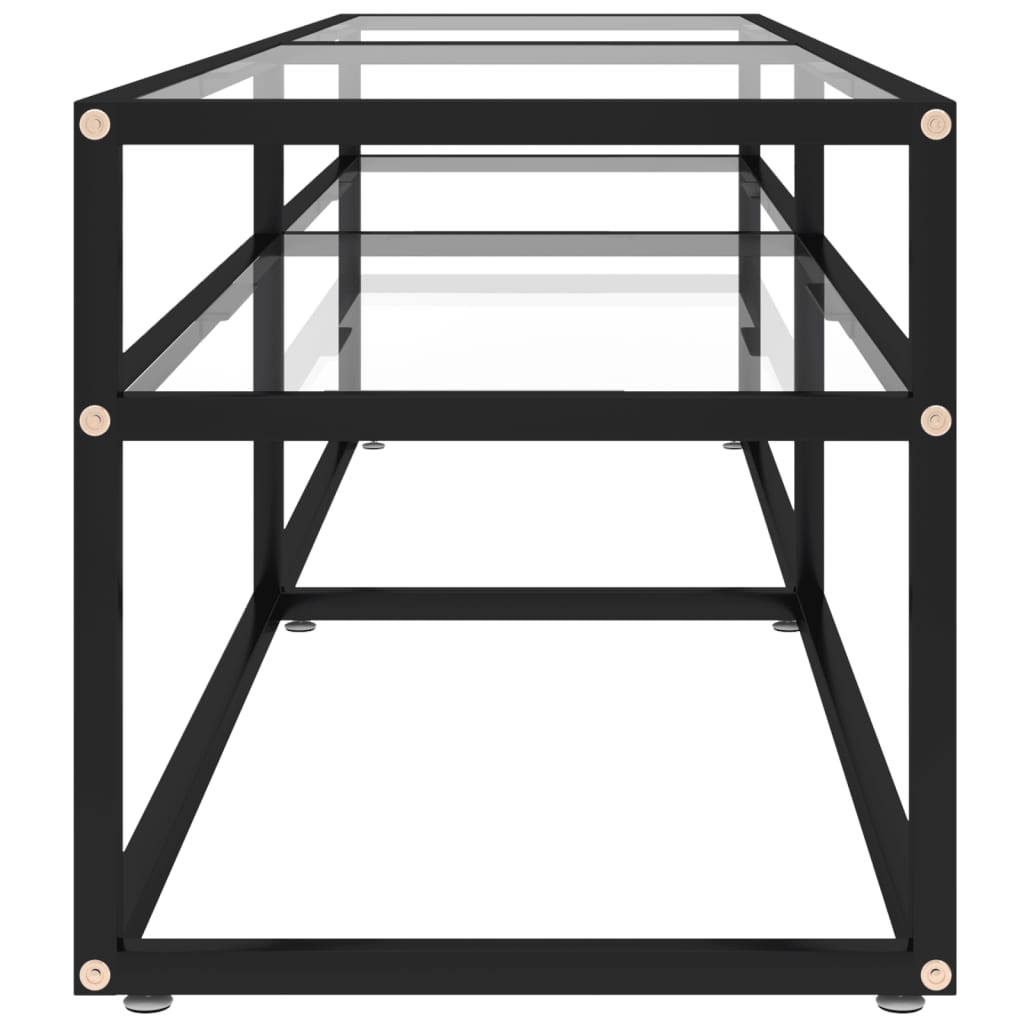 tv-bord 160x40x40,5 cm hærdet glas transparent