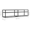 tv-bord 160x40x40,5 cm hærdet glas transparent