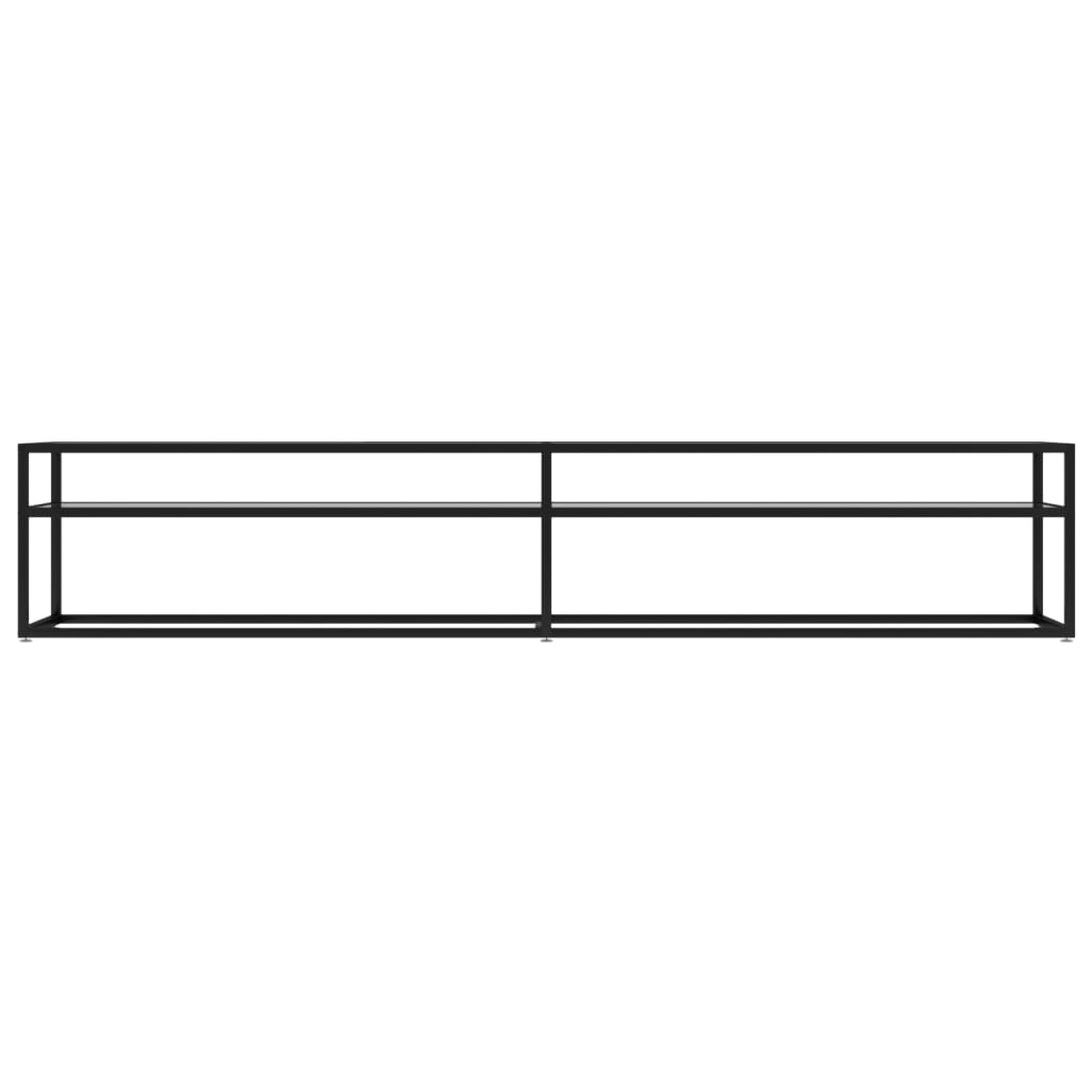 tv-bord 220x40x40,5 cm hærdet glas transparent
