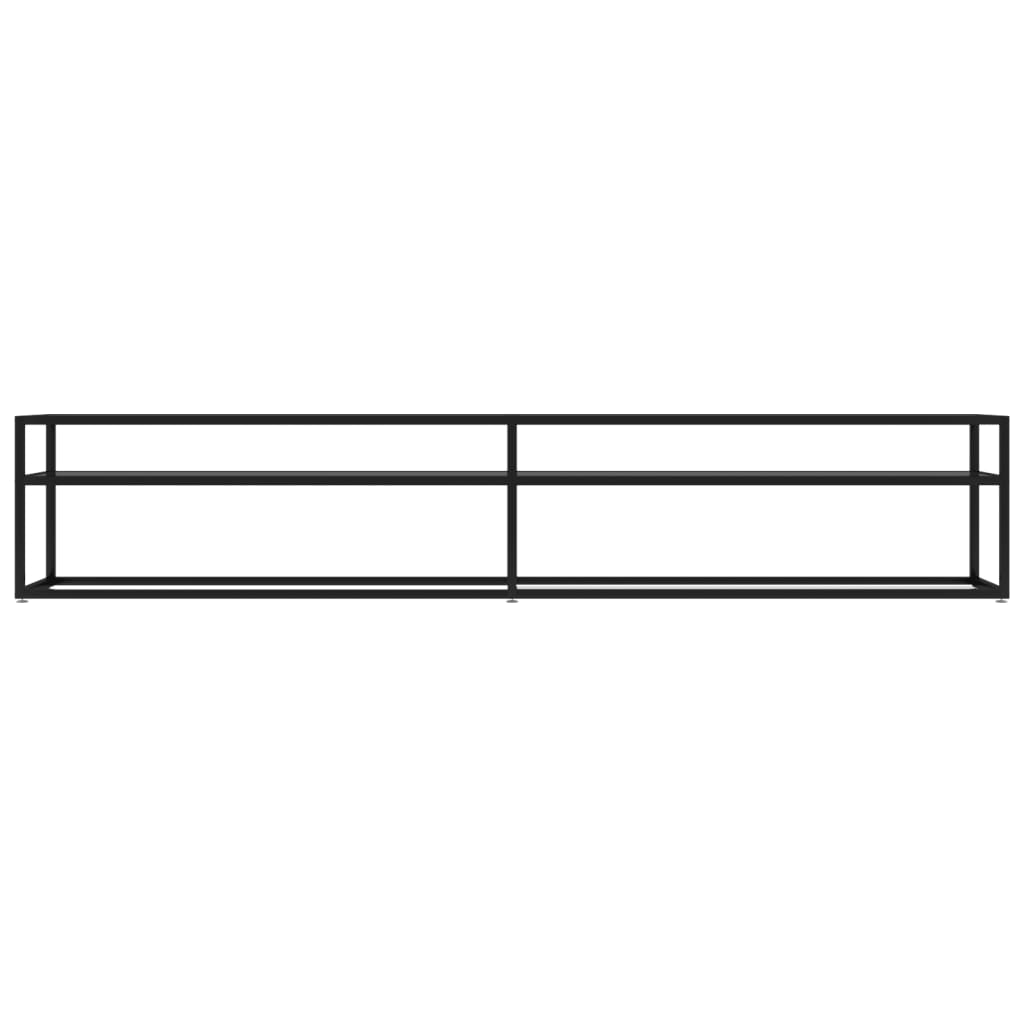 tv-bord 220x40x40,5 cm hærdet glas sort