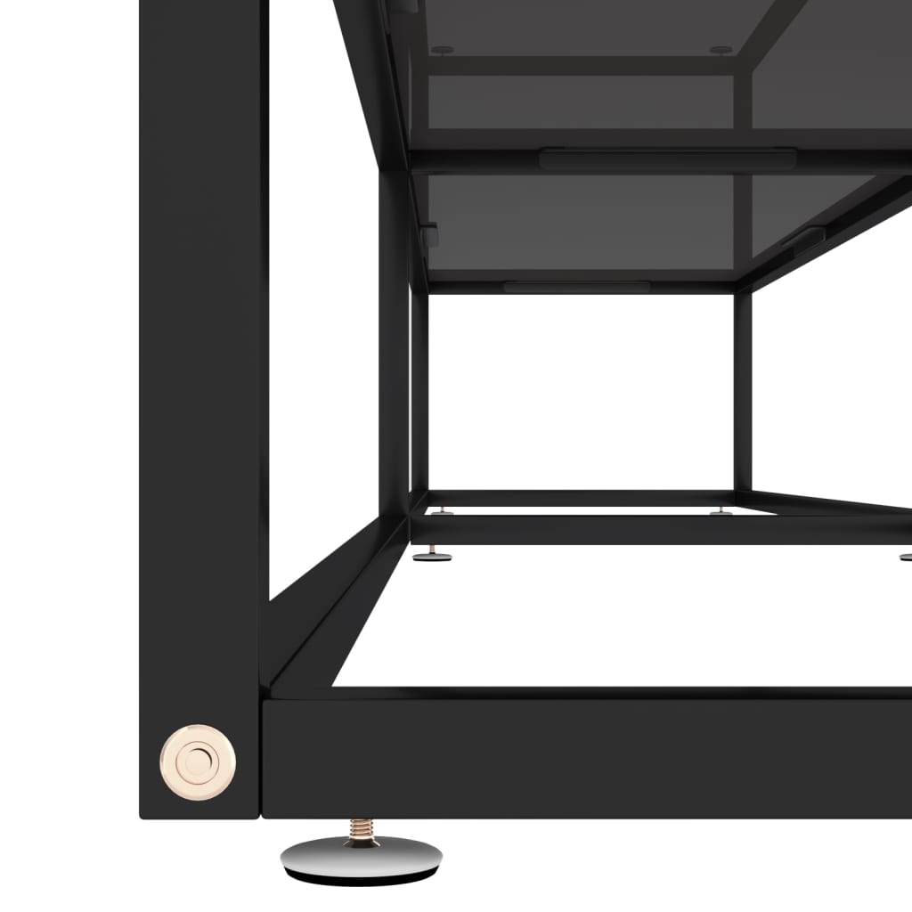 tv-bord 220x40x40,5 cm hærdet glas sort