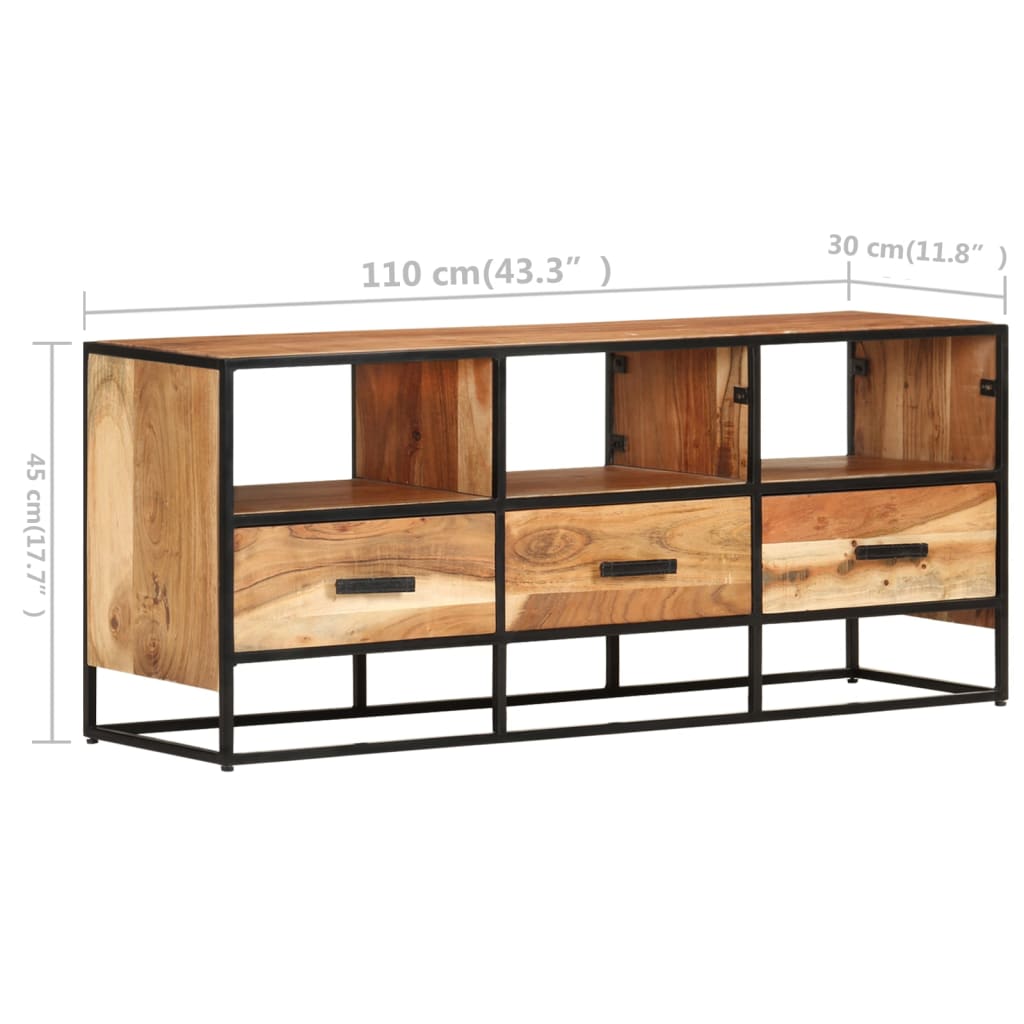 tv-skab 110x30x45 cm massivt akacietræ