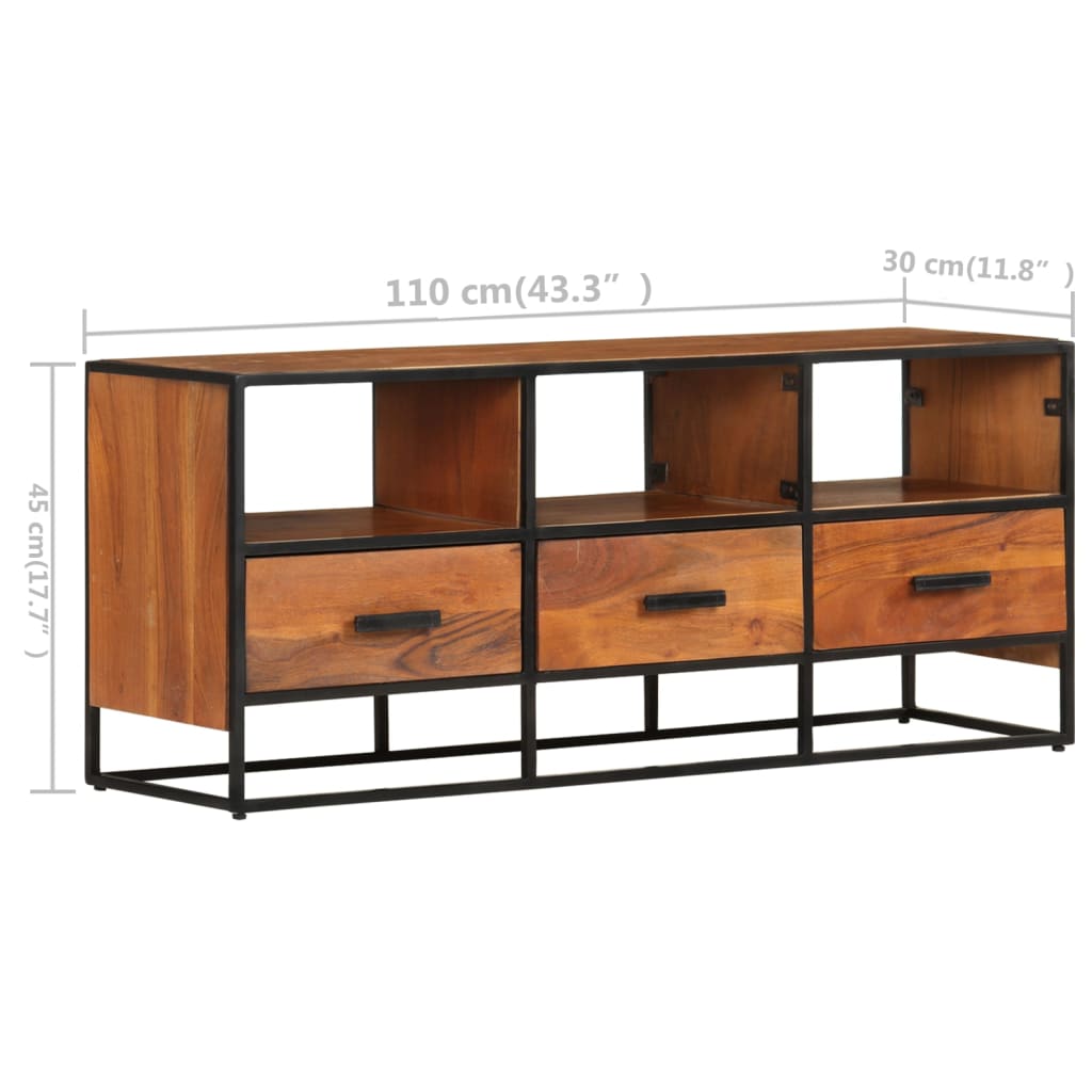 tv-skab 110x30x45 cm massivt akacietræ