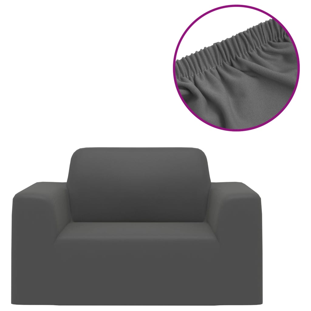 elastisk sofabetræk polyesterjersey antracitgrå