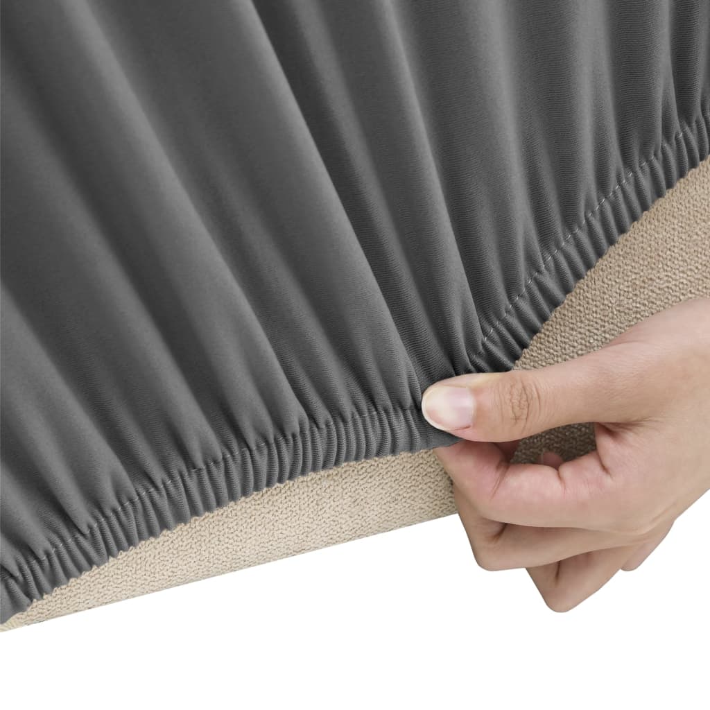 elastisk 2-personers sofabetræk polyesterjersey antracitgrå