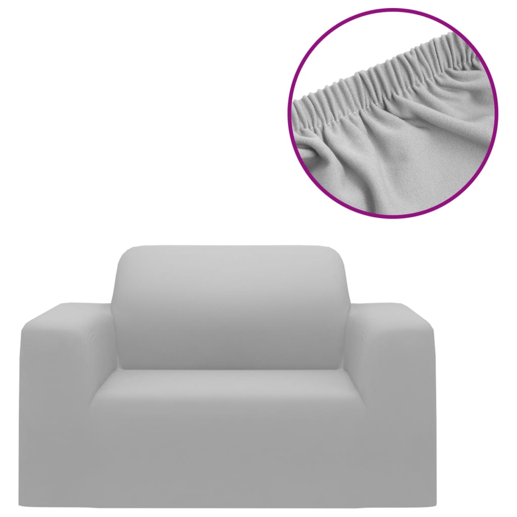 elastisk sofabetræk polyesterjersey grå