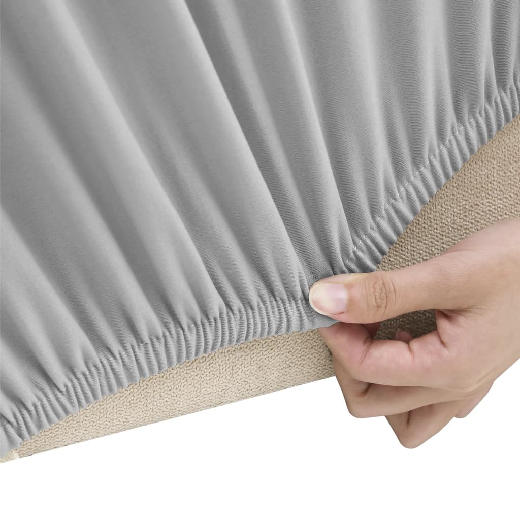 elastisk 2-personers sofabetræk polyesterjersey grå